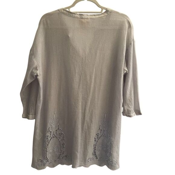 Anthropologie Meadow Rue Mesh Lace Embroidered Shirt Top Women’s Size Medium - Picture 6 of 6